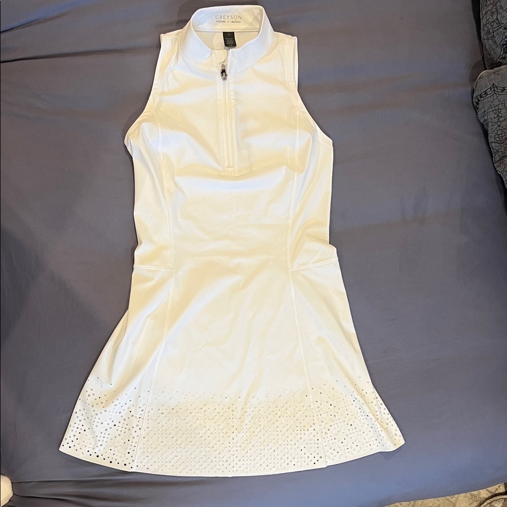 Greyson Laser Cut Sleeveless Hera ll Golf/Tennis Dress. White Size S